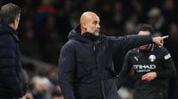 Pelatih Manchester City, Pep Guardiola, pada pertandingan Liga Inggris melawan Fulham di Craven Cottage, Rabu, 3 Desember 2025. (AP Photo/Kirsty Wigglesworth)