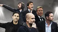 Andrea Pirlo, Antonio Conte, Ronald Koeman, Josep Guardiola, Frank Lampard, Mikel Arteta. (Bola.com/Dody Iryawan)