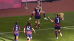 Amerika Serikat keluar sebagai pemenang usai kalahkan Australia pada cabang olahraga sepak bola putri Olimpiade Tokyo 2020 di pertandingan perebutan medali perunggu. Mereka berhasil menang tipis dengan skor 4-3. (Foto: AP/Kiichiro Sato)