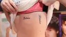 Bahkan, hingga saat ini sudah ada lima tato permanen yang menunjukan kecintaan Gabrielle pada Justin Bieber. Salah satunya adalah tato bertuliskan judul lagu penyanyi sang idola yaitu Never Say Never di leher. (dailymail.co.uk)