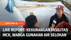 Warga korban gempa cianjur di pengungsian kekurangan fasilitas MCK. Saat ini MCK yang tersedia hanya satu dan digunakan 200 orang. Pengungsi pun memanfaatkan air selokan untuk kebutuhan sehari-hari.