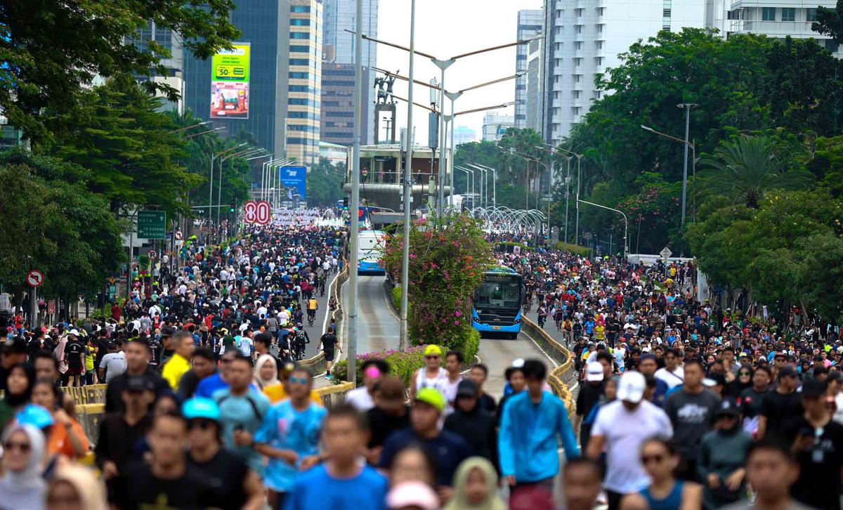 FOTO: CFD Jakarta Kembali Bergairah, Warga Sesalkan Aksi Demonstrasi Anarkis