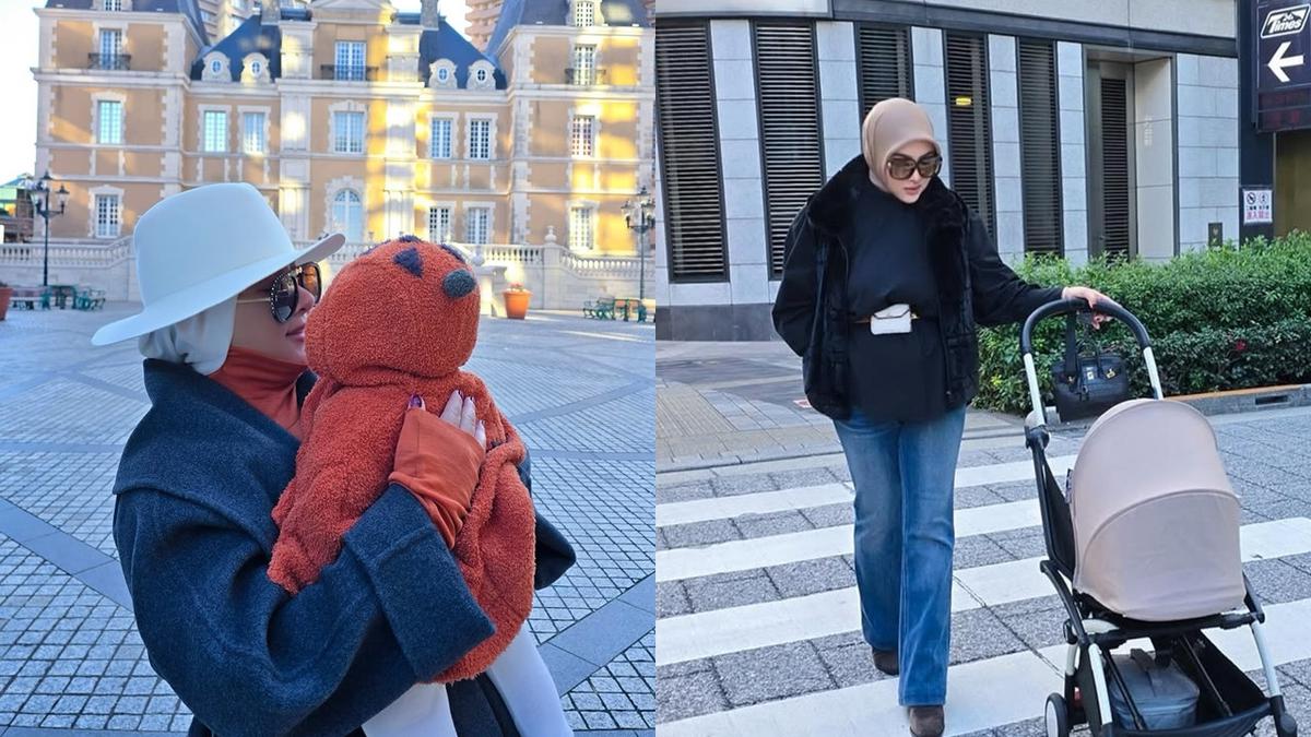 8 Inspirasi Outfit Momong Anak Ala Syahrini, Jadi Ibu Muda Tetap Stylish