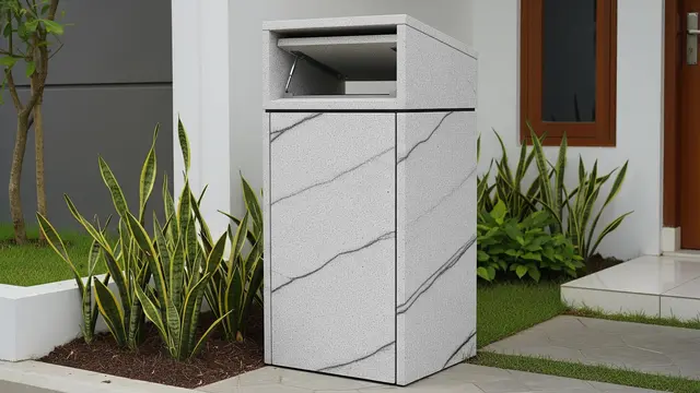 Desain Tempat Sampah Depan Rumah Minimalis Model Keramik Atau Granit