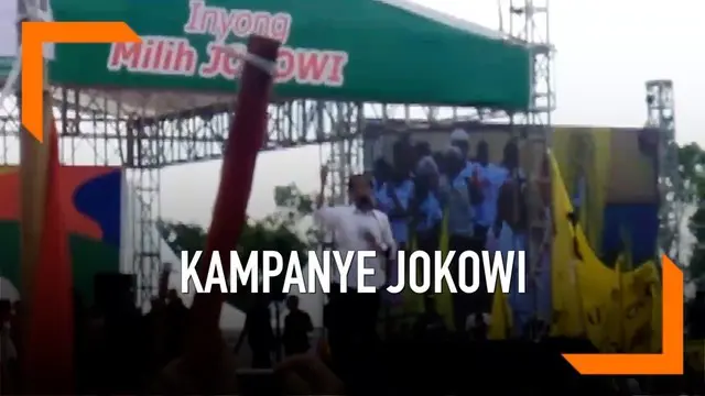 Calon Presiden petahana Joko Widodo melakukan kampanye di Banyumas, Jawa Tengah. Jokowi mempromosikan tiga kartu sakti sekaligus meminta warga memerangi hoaks.