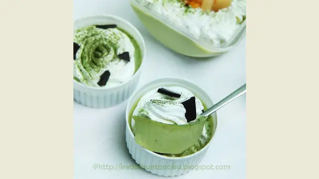 Cara Membuat Puding Susu Green Tea