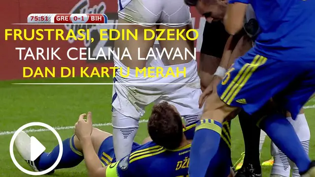 Video insiden tarik celana lawan yang dilakukan oleh Edin Dzeko striker Bosnia kala melawan Yunani di laga kualifikasi Piala Dunia Grup H Zona Eropa, Minggu (13/11/2016).