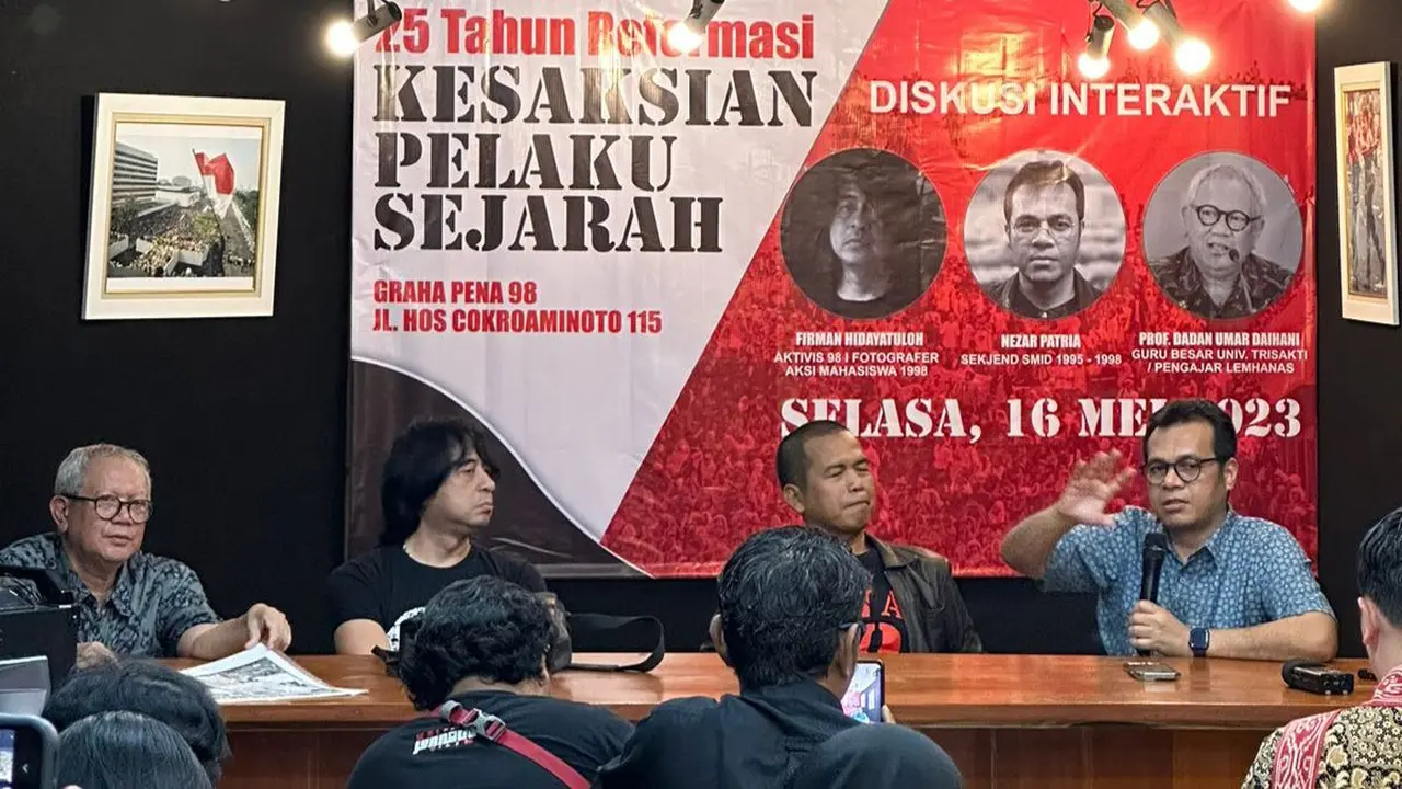 Diskusi 25 Tahun Reformasi bertajuk Kesaksian Pelaku Sejarah di Graha Pena 98, Jakarta, Selasa (16/5) (Istimewa)