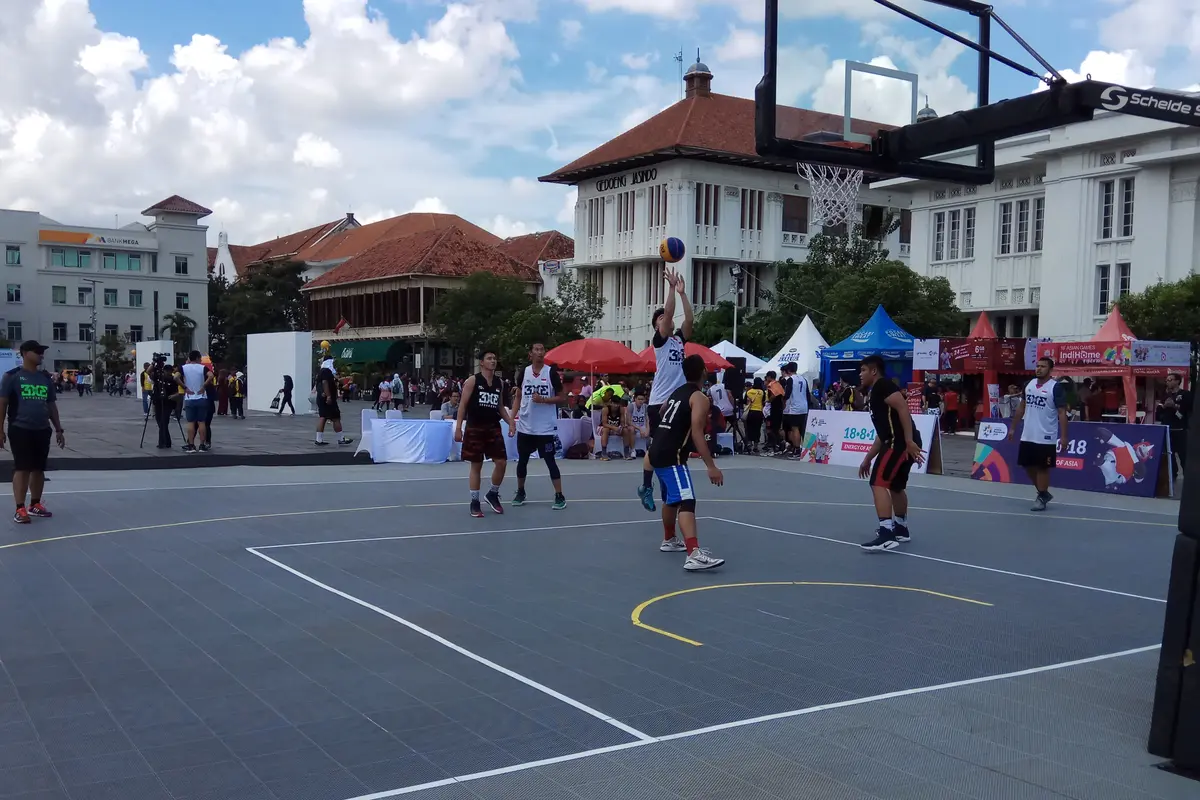Pertandingan Basket 3x3 di acara Asian Games Festival