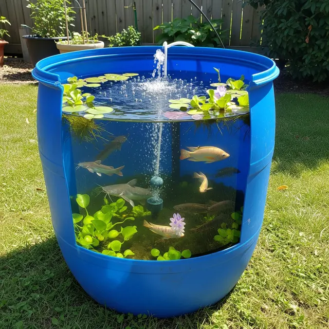 Kolam Ikan Drum Plastik Bekas