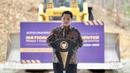 Ketua Umum Persatuan Sepak bola Seluruh Indonesia (PSSI) Erick Thohir menyampaikan sambutan saat groundbreaking national training center (TC) di Ibu Kota Nusantara (IKN), Jumat (22/9/2023). Erick menyampaikan groundbreaking national training center ini menandai babak baru sepak bola Indonesia. (Biro Pers Kepresidenan)