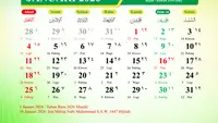 Kalender Hijriah 1447 - 1448 H : Jadwal Puasa dan Hari Raya