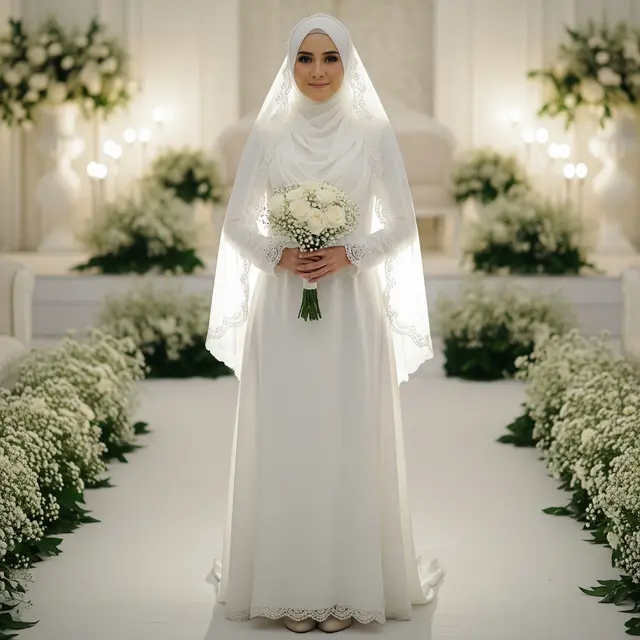 9 Model Gamis Warna Elegan untuk Acara Lamaran, Anggun di Momen Spesial