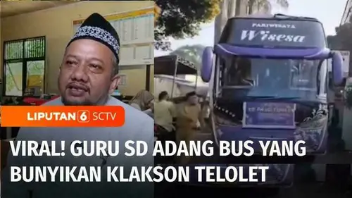 VIDEO: Viral! Seorang Guru SDN Pasir Putih 02 Depok Adang Bus yang Bunyikan Klakson Telolet
