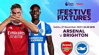 Saksikan Live Streaming Liga Inggris Pekan ke-18: Arsenal vs Brighton, Eksklusif di Vidio