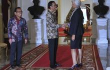 Keakraban Jokowi dan petinggi IMF saat bertemu di Istana
