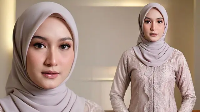 Model Kebaya Modern Brokat Hijab by Meta AI
