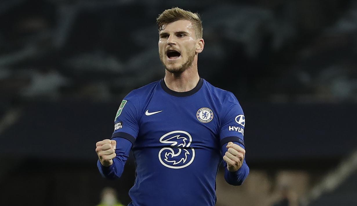 3. Timo Werner (53 juta euro) - Timo Werner resmi bergabung Chelsea dari RB Leipzig pada awal bursa transfer musim panas ini. Chelsea menggelontorkan dana mencapai 53 juta euro untuk mendatangkan penyerang asal Jerman ini. (AFP/Matt Dunham)