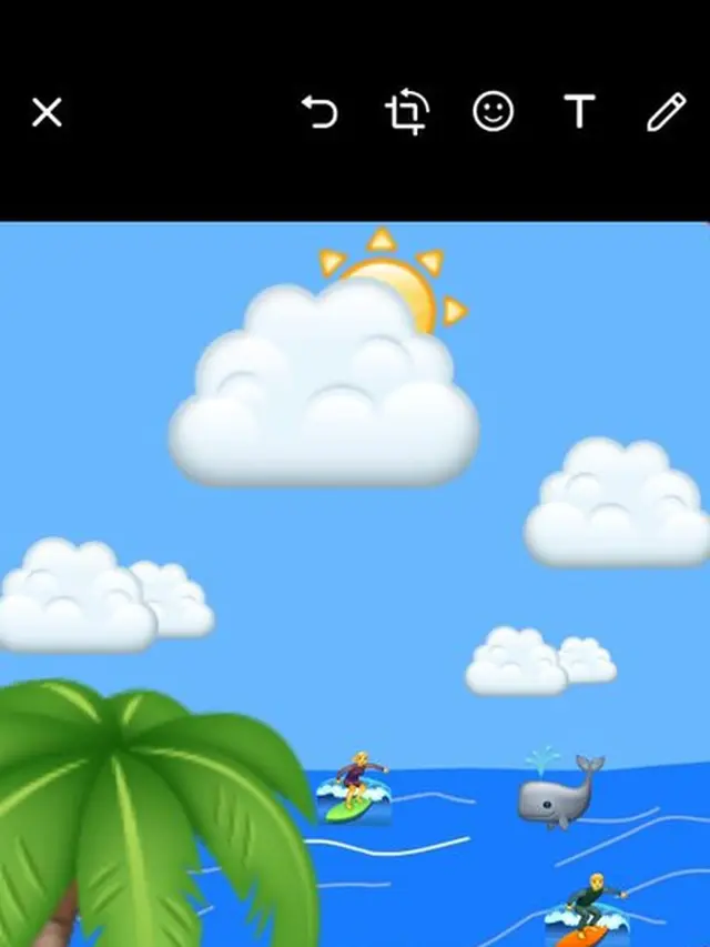 Lukisan Gunakan Emoji di Status WA