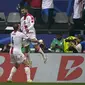 Penyerang Georgia Georges Mikautadze merayakan gol ke gawang Turki pada laga grup F Euro 2024 di stadion Signal Iduna Park (AP)