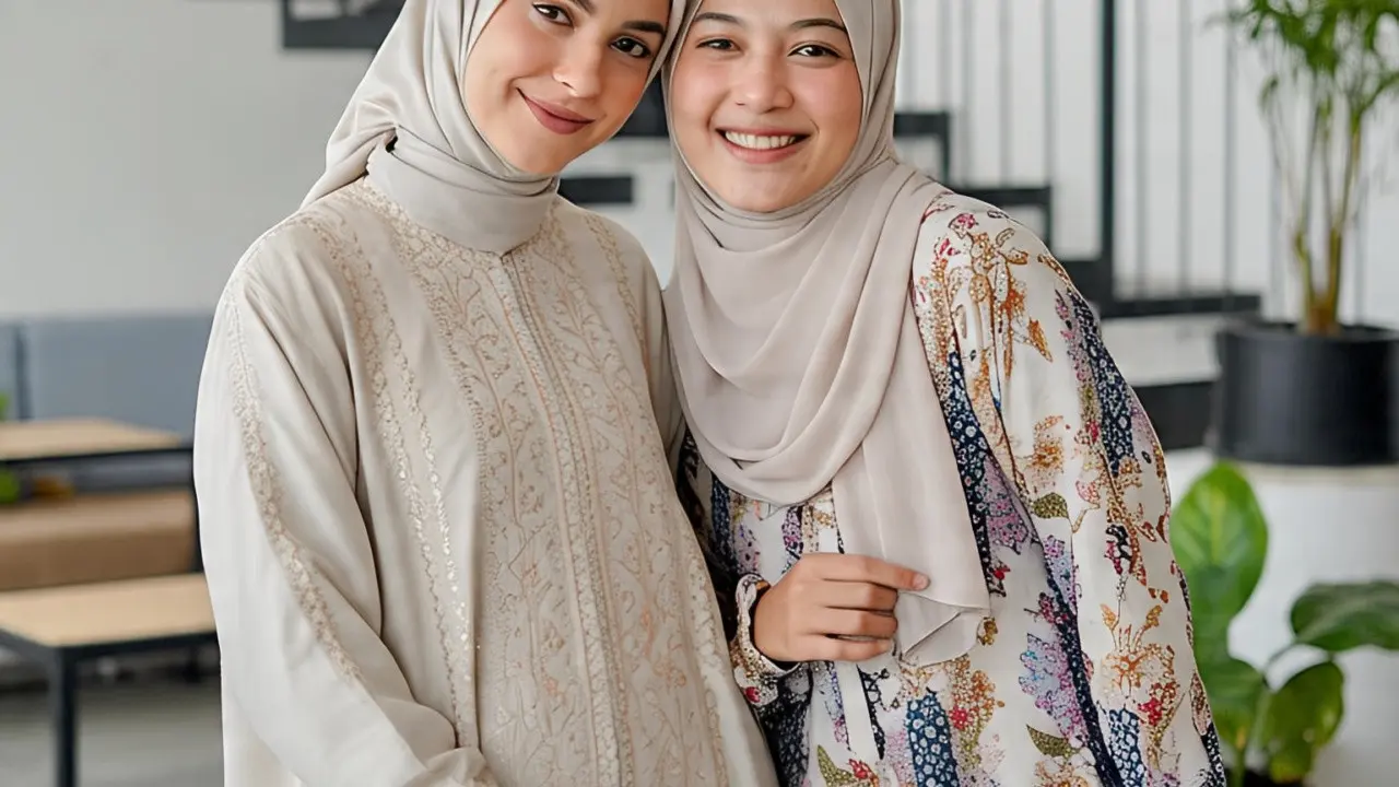 Ilustrasi Gamis Couple Sahabat (Created by AI)