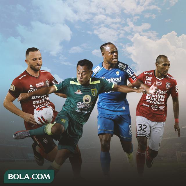 Ilustrasi - Samsul Arif, Ilija Spasojevic, Victor Igbonefo, dan Leonard Tupamahu