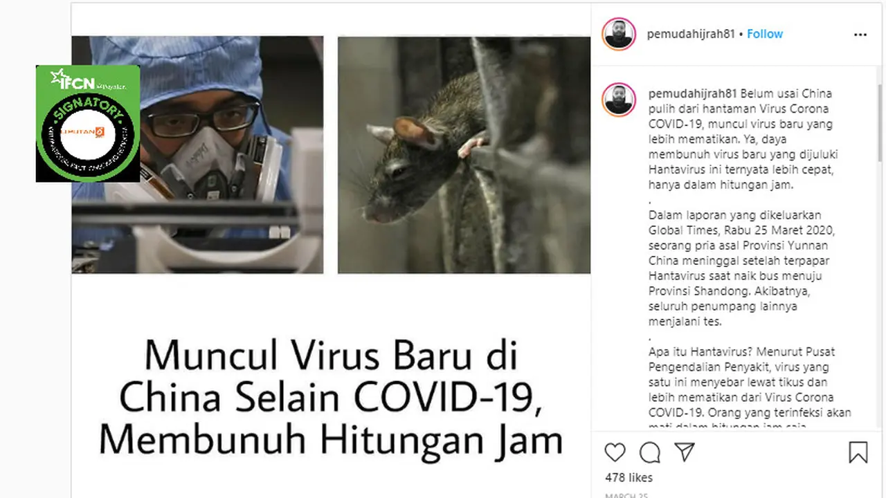 Penelusuran  Hantavirus Muncul Setelah Wabah Covid-19
