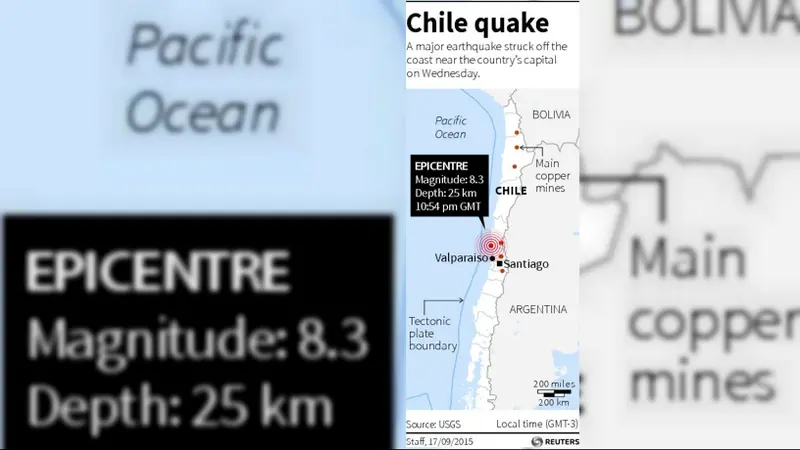 2 Tewas di Gempa Chile, 10 Luka-luka