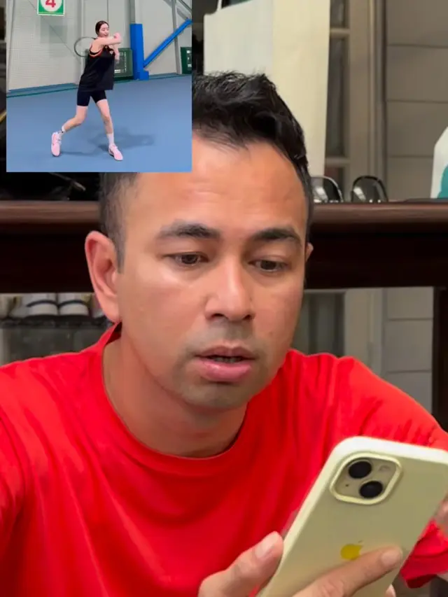 Reaksi Raffi Ahmad saat melihat lawannya. (credit: instagram.com/raffinagita1717)