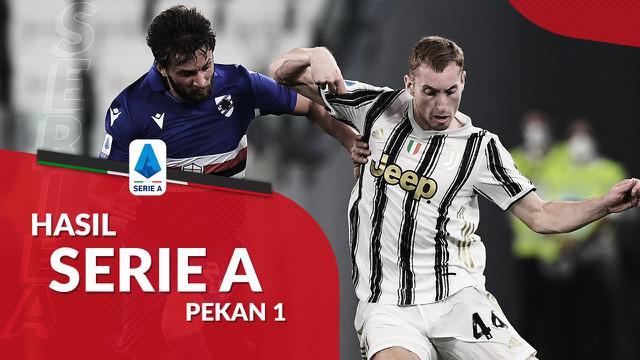 Berita motion grafis hasil Liga Italia pekan pertama 19 - 21 September 2020. Juventus menang besar dari Sampdoria, Senin (21/9/2020) di Allianz Stadium.