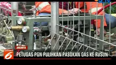 Pasca-kebocoran pipa gas di depan kantor BNN, Cawang, Jakarta Timur, petugas PGN memperbaiki stasiun gas Bidara Cina untuk pulihkan pasokan gas.