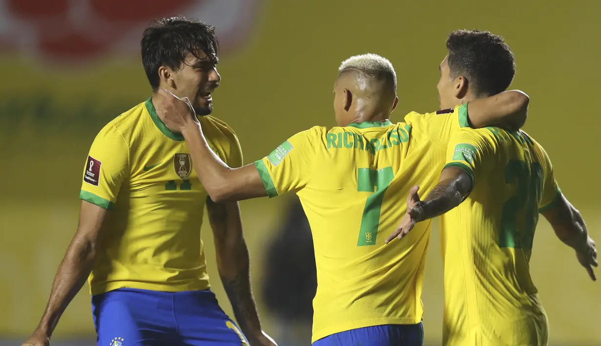 Lucas Paqueta. Gelandang serang Timnas Brasil yang musim ini bermain untuk Lyon dan sebelumnya memperkuat AC Milan, belum meraih gelar di dua klub top Eropa tersebut. Bersama Timnas Brasil ia justru telah meraih trofi Copa America 2019. (AFP/Fernando Bizerra/Pool)