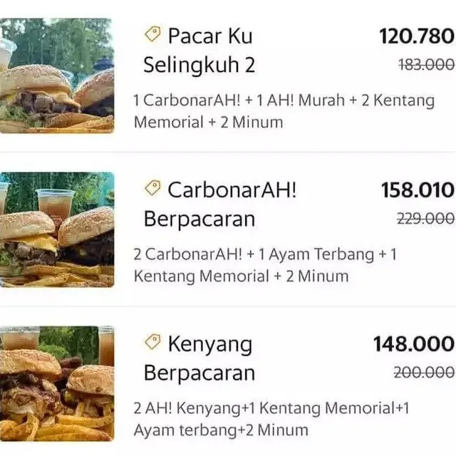 6 Nama Makanan di Aplikasi Ojol Bak Ungkapan Perasaan Ini Bikin Baper