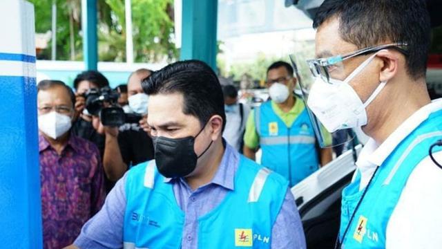 Menteri BUMN Erick Thohir meninjau proyek-proyek milik PT PLN (Persero). (Dok BUMN)