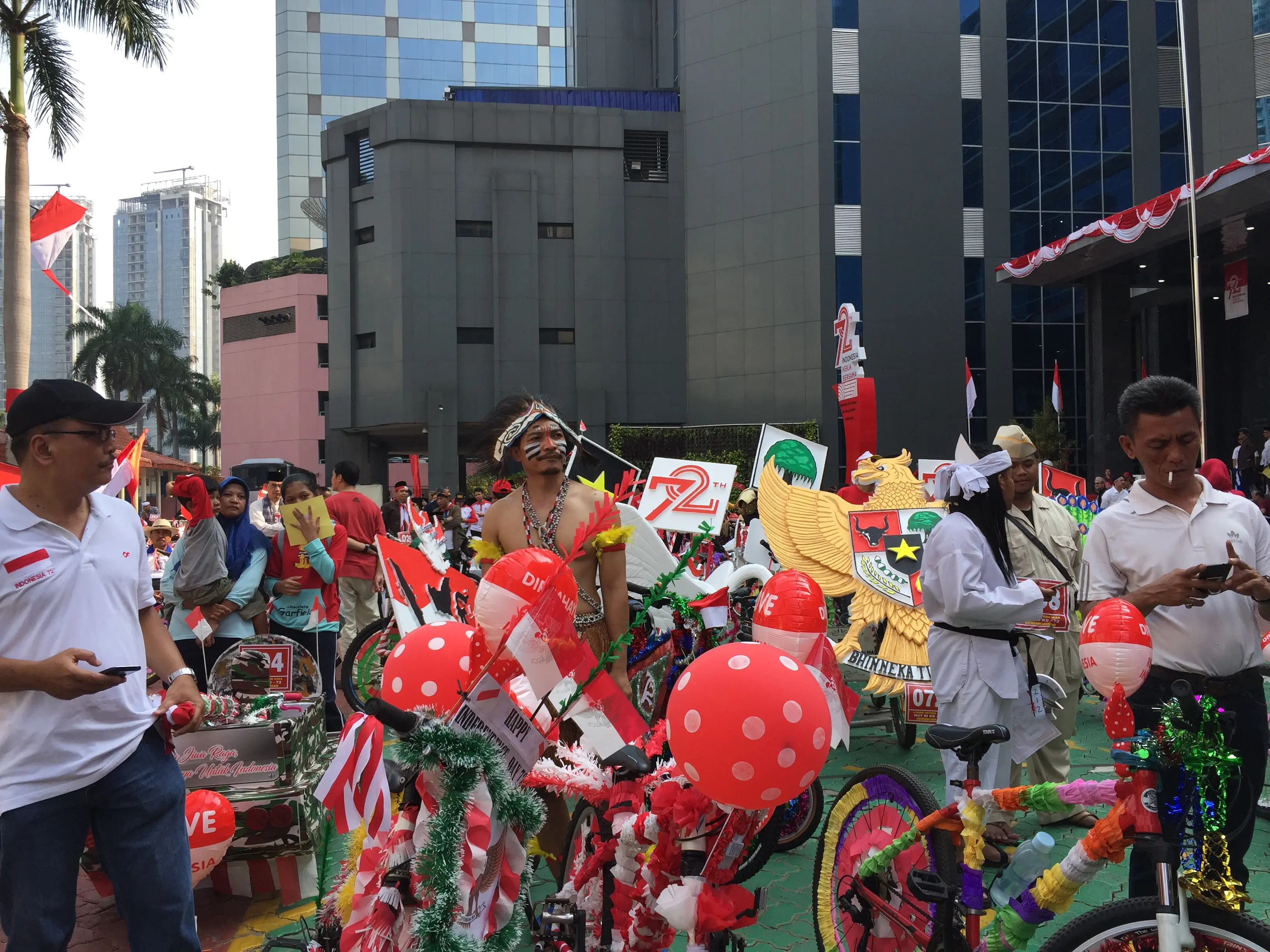 Parade sepeda hias di Kemenkumham (Liputan6.com/Lizsa Egeham)