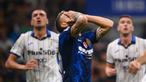 Inter Milan gagal memetik tiga poin penuh usai ditahan imbang tamunya Atalanta 2-2 dalam laga pekan ke-6 Liga Italia 2021/2022 di San Siro Stadium, Sabtu (25/9/2021). Inter sempat mendapat hadiah penalti di menit ke-88 yang gagal dilesakkan Federico Dimarco. (AFP/Marco Bertorello)