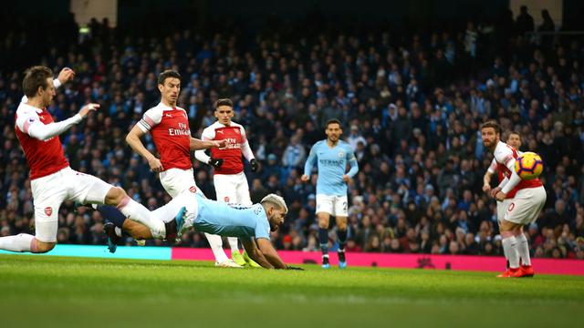 Manchester City Hajar Arsenal 3-1, Sergio Aguero Hattrick