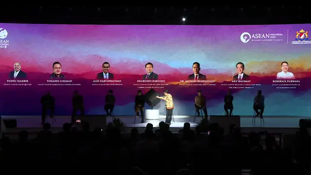 Ketua ASEAN Business Advisory Council (ASEAN-BAC/ABAC) Arsjad Rasjid dalam ASEAN Business & Investment Summit di Hotel Sultan, Jakarta Pusat, Senin (4/9/2023). (Kadin Indonesia)
