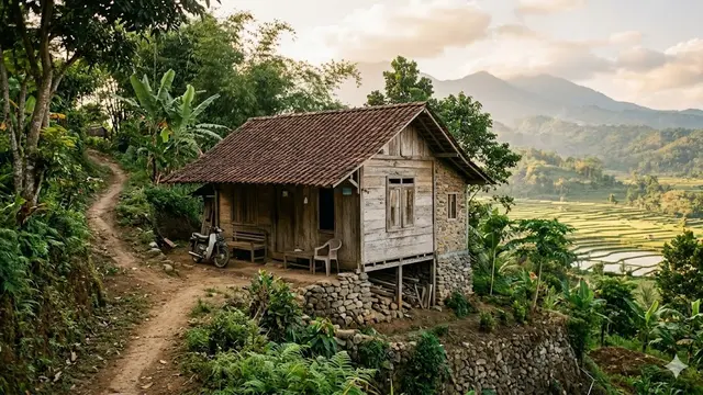 Contoh Rumah Murah Rp50 Juta di Desa dengan Tanah Miring