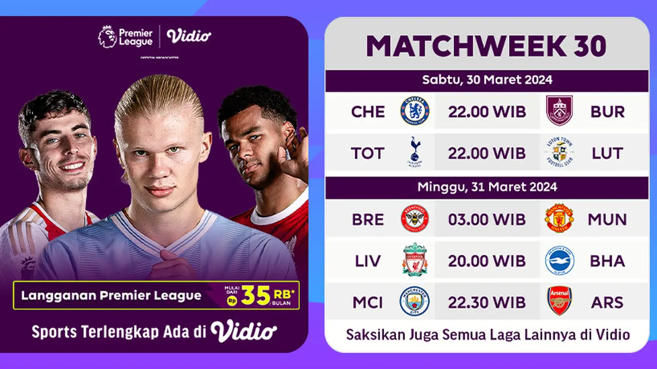 Liga Inggris 2023/24 pekan-30