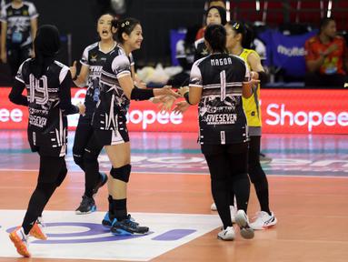 Tim putri TNI AU Electric sukses mengamankan kemenangan krusial di babak Final Four Livoli Divisi Utama 2025 putaran kedua setelah menundukkan Rajawali O2C dengan skor 3-1 (25-9, 23-25, 25-17, 25-14) dalam laga  yang berlangsung di GOR Ki Mageti, Magetan, Selasa (14/10/2025). (Dok. PBVSI)
