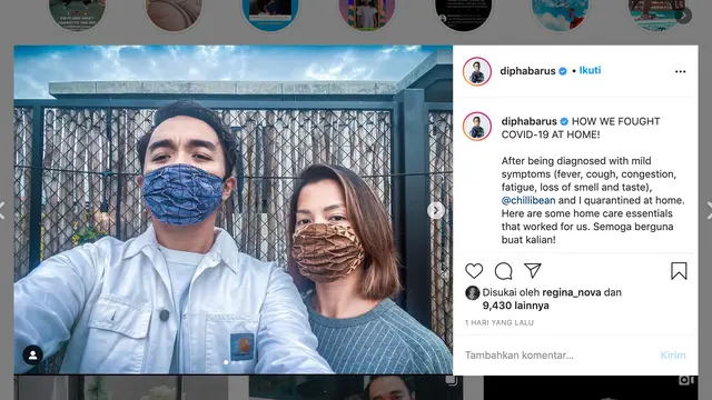 Unggahan Dipha Barus. (Foto: Instagram @diphabarus)