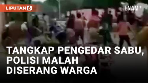 VIDEO: Walah! Polisi Diserang Warga saat Tangkap Pengedar Sabu di Lampung