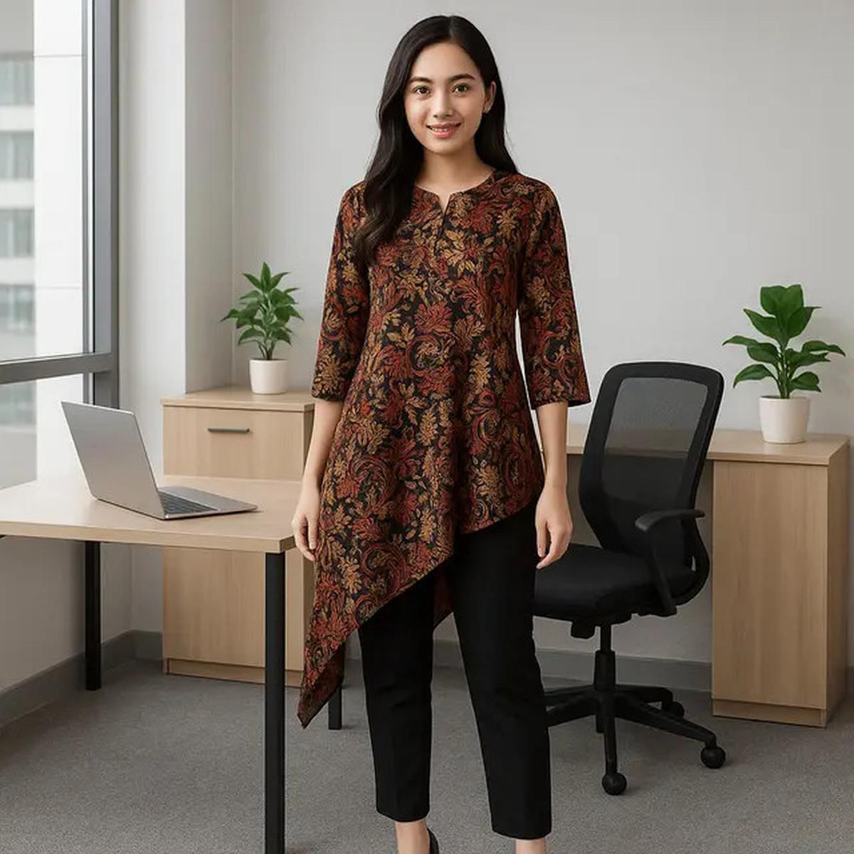 12 Model Baju Batik Tunik Kantor 2025 yang Bikin Gaya Formal Jadi Terlihat Lebih Trendy