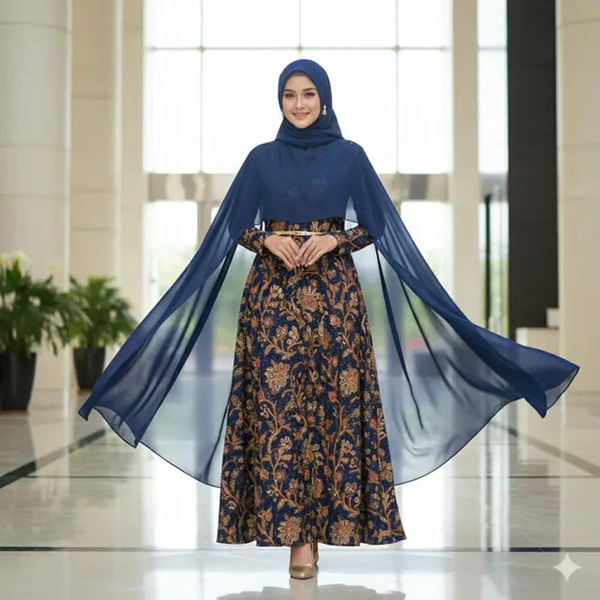 7 Model Gamis Terbaru Batik Kombinasi Sifon, Tampil Anggun dan Elegan di Setiap Acara