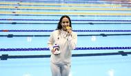 Perenang putri Indonesia, Masniari Wolf, meraih medali emas SEA Games 2025 Thailand lewat nomor 50m gaya punggung putri yang berlangsung di Swimming Pool, Sports Authority of Thailand, Bangkok, Kamis sore (11/12/2025).