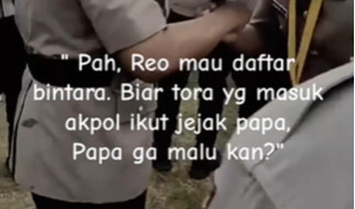 Diungkap sang pemilik akun, ada ungkapan haru yang dilontarkan Reo saat hendak mendaftar Bintara. Reo sempat meminta izin. kepada ayahnya.&nbsp;