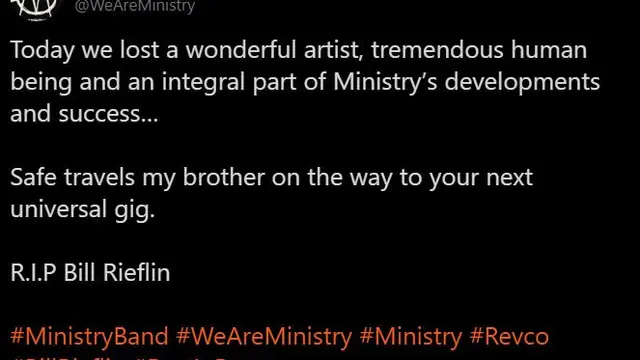 Pesan Perpisahan untuk Bill Rieflin (Twitter/ @WeAreMinistry)