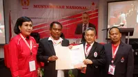 Politikus senior PDIP Trimedya Panjaitan kembali terpilih sebagai Ketua Umum Pengurus Pusat Persatuan Gulat Seluruh Indonesia (PP PGSI) untuk periode 2022-2026. (Foto: Istimewa).