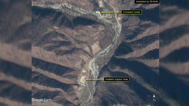 Citra satelit yang menunjukkan beberapa aktivitas di Punggye-ri Nuclear Tes Site, Korea Utara (sumber: North 38)